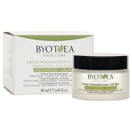 Byotea 24 Hour Normalizing cream Willow extract Mandelic Acid Крем 24 часа нормализующий для лица с экстрактом вербы и миндальной кислотой, 50 мл