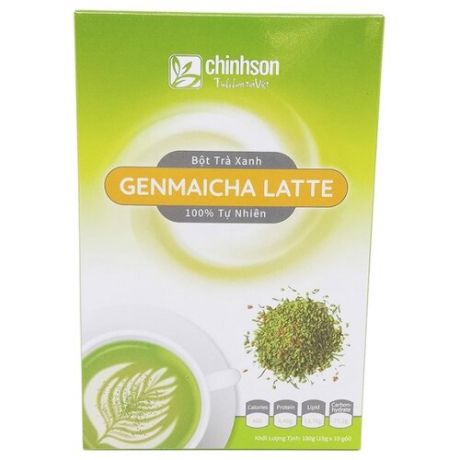 Чай зеленый Chinh son Genmaicha latte в пакетиках, 10 шт.