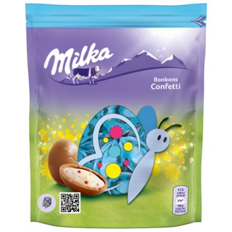 Фигурный шоколад Milka Bonbons Confetti молочный в форме яйца с молочным кремом
