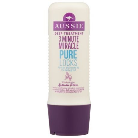 Aussie 3 Minute Miracle Pure Locks Средство интенсивного ухода для волос, страдающих от ежедневной укладки, 250 мл