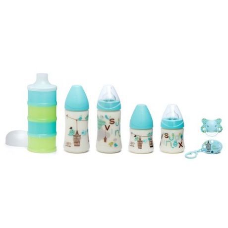 Suavinex Набор Baby Set (7 предметов) с рождения, голубой