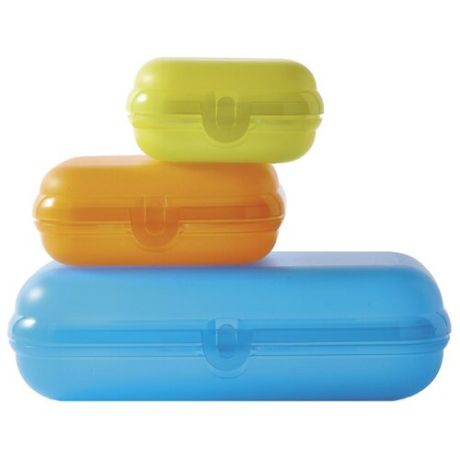 Tupperware Набор контейнеров "Трио" голубой/оранжевый/зеленый