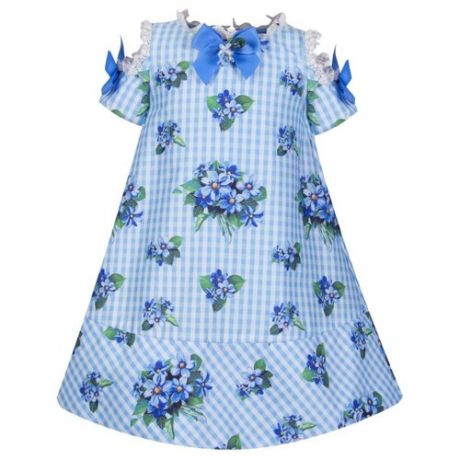 Платье Stilnyashka размер 116, бело-голубая полоска