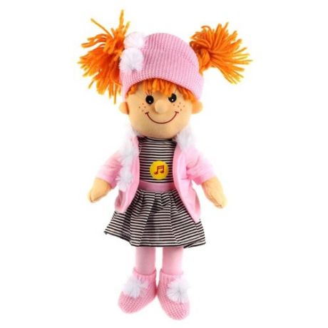 Мягкая игрушка Мульти-Пульти Куколка в шапочке с косичками озвученная 35 см