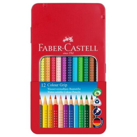 Faber-Castell Цветные карандаши Grip, 12 цветов (112413)