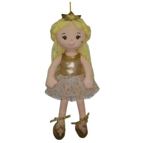 Мягкая игрушка ABtoys Кукла Принцесса в золотом платье 38 см