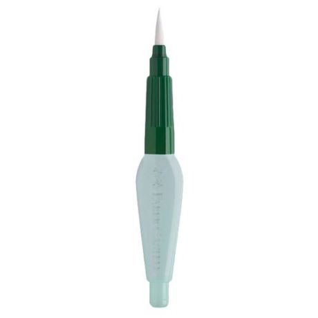 Кисть Faber-Castell Water Brush, синтетика, круглая, короткая ручка, с резервуаром белый/зеленый