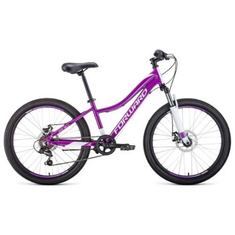 Подростковый горный (MTB) велосипед FORWARD Jade 24 2.0 disc (2020) фиолетовый 13" (требует финальной сборки)