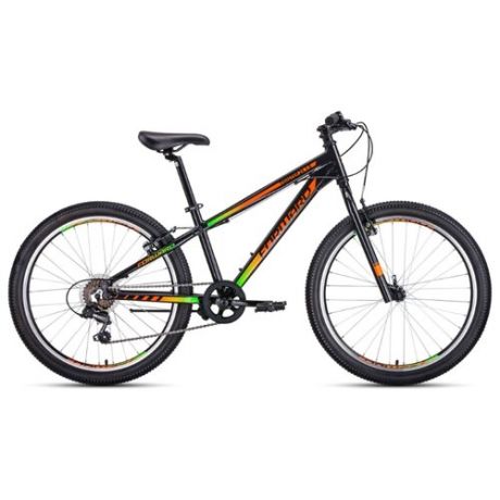 Подростковый горный (MTB) велосипед FORWARD Twister 24 1.0 (2020) черный/оранжевый 13" (требует финальной сборки)