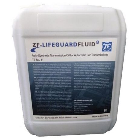 Трансмиссионное масло ZF LIFEGUARD FLUID 8 5 л