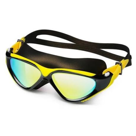 Очки-маска для плавания Guepard Ultra mirror черный/желтый