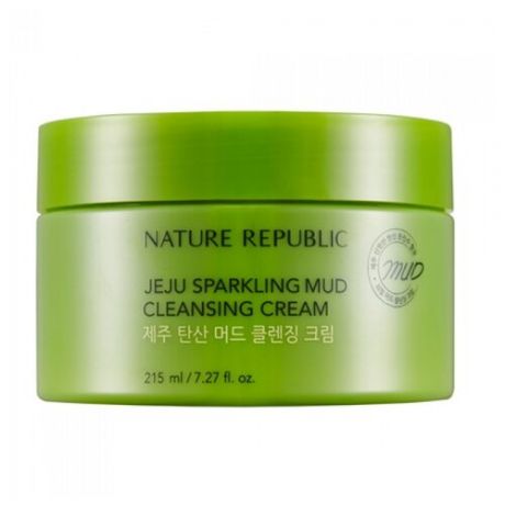 NATURE REPUBLIC очищающий крем на основе газированной воды Jeju Sparkling Mud Cleansing Cream, 215 мл