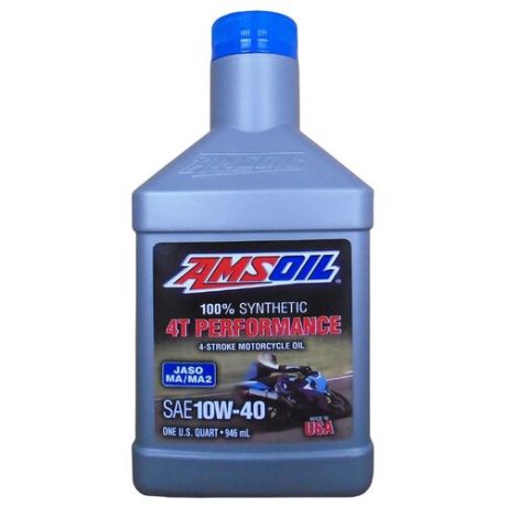 Моторное масло AMSOIL 100% Synthetic 4T Performance 4-Stroke Motorcycle Oil 10W-40 0.946 л