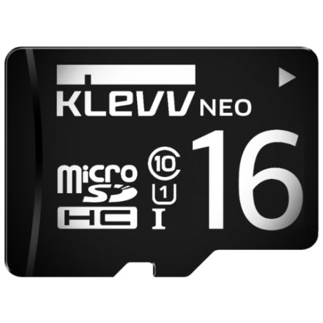 Карта памяти KLEVV microSDHC Class 10 UHS-I U1 16GB + SD adapter