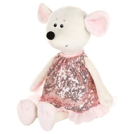 Мягкая игрушка Maxitoys Мышка Мила в розовом платье 21 см