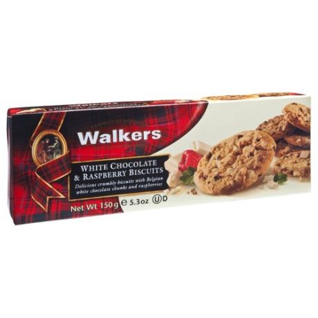 Печенье Walkers White Chocolate & Raspberry Biscuits 150 г
