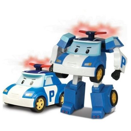Робот-трансформер Silverlit Robocar Poli 12,5 см с подсветкой и аксессуарами белый/синий