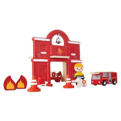 PlanToys Пожарная станция красный