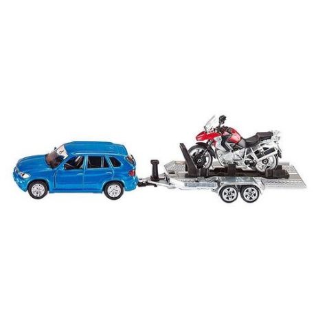 Набор техники Siku Автомобиль с прицепом и мотоциклом (2547) 1:55 23.5 см синий