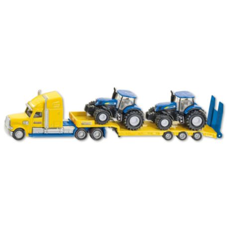 Набор техники Siku Тягач New Holland с 2 тракторами (1805) 1:87 22.3 см желтый/синий