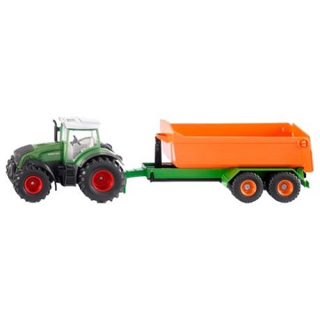 Трактор Siku Fendt с крюковым прицепом-кузовом (1989) 1:50 34 см зеленый/оранжевый