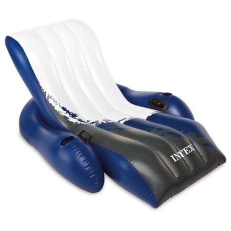 Кресло Intex Floating Recliner Lounge 135x180 см синий/черный/белый