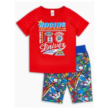 Комплект одежды Веселый Малыш размер 116, красный/синий