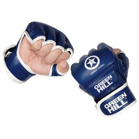 Перчатки Green hill COMBAT SAMBO MMR-0027CS для MMA, боевое самбо синий S