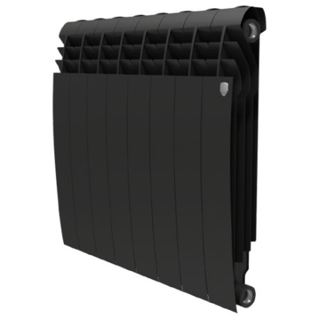 Радиатор секционный биметаллический Royal Thermo BiLiner 500 x8 теплоотдача 888 Вт, 8 секций, подключение универсальное боковое Noir Sable