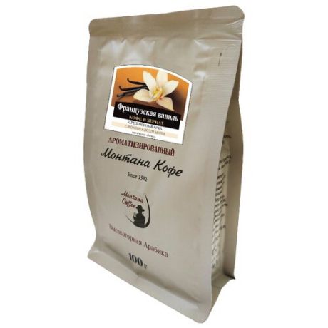 Кофе в зернах Монтана Французская ваниль, ароматизированный, арабика, 100 г