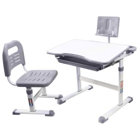 Комплект RIFFORMA стул + стол + подставка для книг SET-17 70x54 см белый/серый/серый