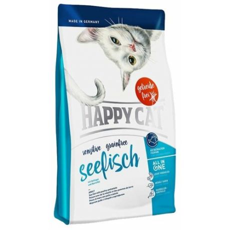 Корм для кошек Happy Cat Sensitive беззерновой, с рыбой 4 кг
