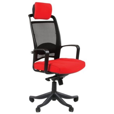 Компьютерное кресло Chairman 283 для руководителя, обивка: текстиль, цвет: красный 26-22
