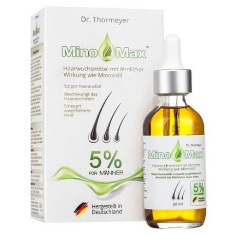 MinoMax Лосьон для мужчин для волос и бороды Миноксидин 5%, 60 мл