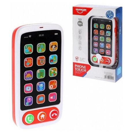 Развивающая игрушка Huanger Музыкальный телефон (HE8001) белый/черный/красный