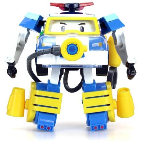 Трансформер Silverlit Robocar Poli 10 см с костюмом водолаза белый/синий/желтый