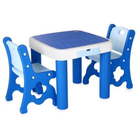 Комплект Edu-play стол + 2 стула TB-9945 60x60 см blue