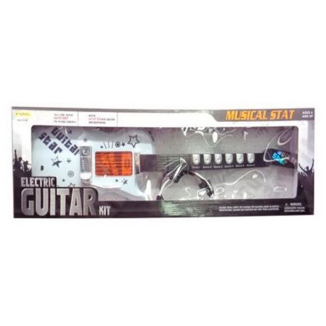 Junfa toys гитара HK-9010E белый/черный