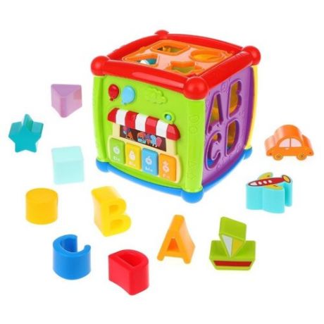 Развивающая игрушка Huanger Fancy Cube HE0520 зеленый/фиолетовый/голубой