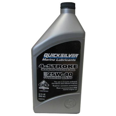 Моторное масло Quicksilver 4-Stroke Synthetic Blend Marine 25W-40 1 л