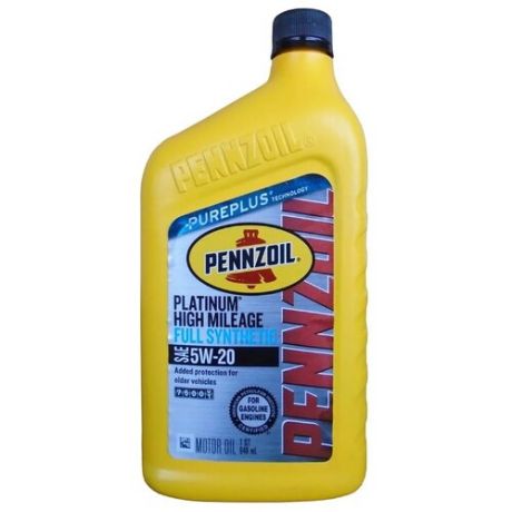 Моторное масло Pennzoil Platinum High Mileage Full Synthetic Motor Oil 5W-20 0.946 л