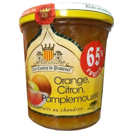 Джем Les Comtes de Provence из апельсина, лимона и грейпфрута, банка 340 г
