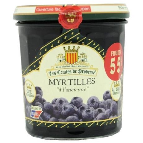 Джем Les Comtes De Provence из черники 55% фруктов, банка 370 г
