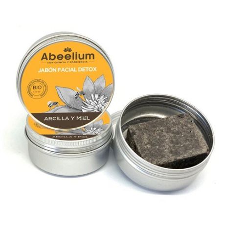 Abeelium Мыло-детокс для лица с черной глиной и медом, 50 г