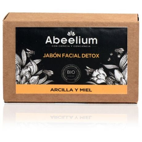 Abeelium Мыло-детокс для лица с черной глиной и медом, 100 г