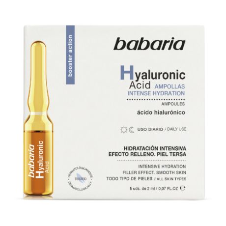 BABARIA Hyaluronic Acid Ampoules Intensive Hydration Сыворотка для лица с гиалуроновой кислотой в ампулах, 2 мл (5 шт.)