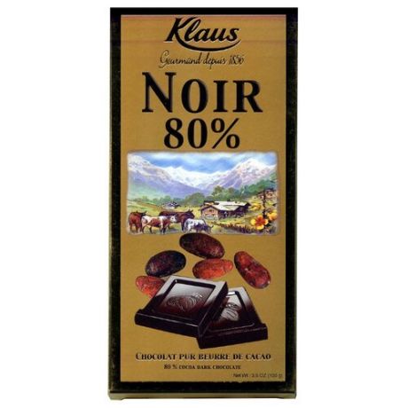 Шоколад Klaus горький 80% какао, 100 г