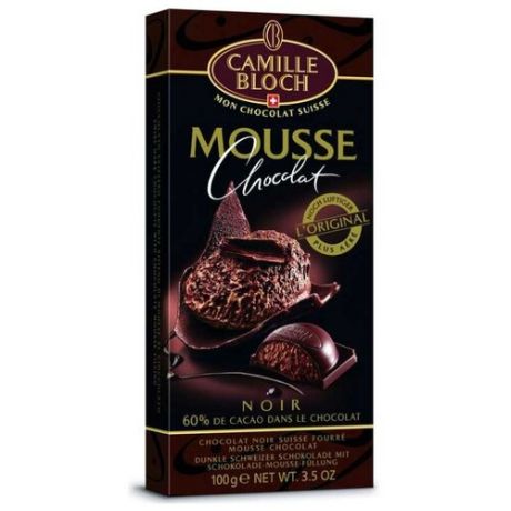Шоколад Camille Bloch горький с начинкой из шоколадного мусса, 100 г