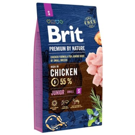 Сухой корм для щенков Brit Premium by Nature курица 8 кг (для мелких пород)