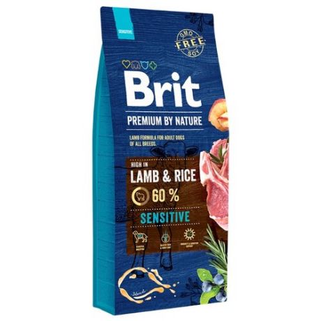 Сухой корм для собак Brit Premium by Nature ягненок 18 кг